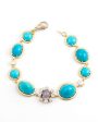 Vintage Turquoise and Diamond Tennis Bracelet Fashion