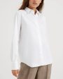 White Monili Trim Collar Button Up Shirt Online