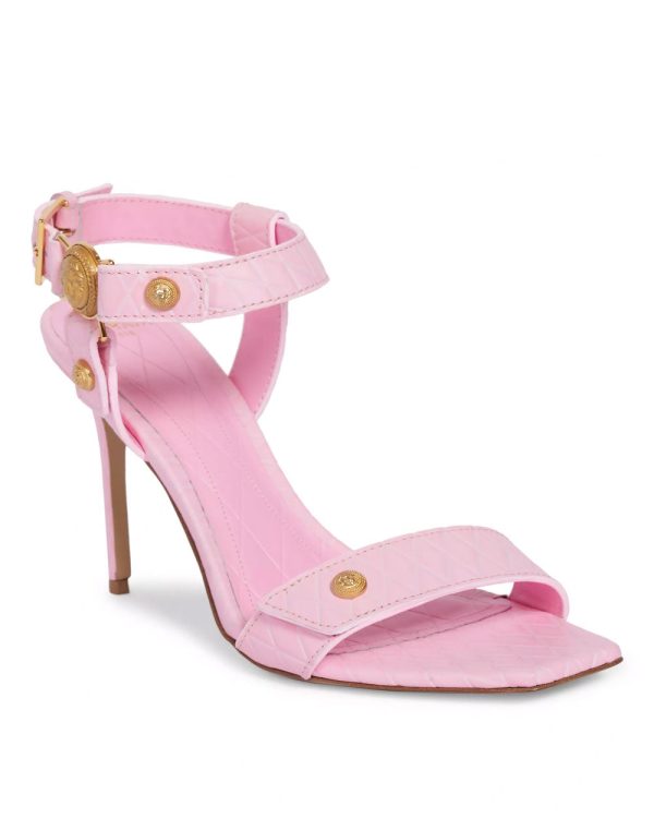 Eva Embossed Sandal in Rose For Cheap