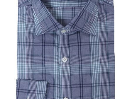 Blue and Green Glen Check Dress Shirt Online Sale