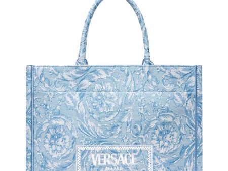 Barocco Athena Large Tote Bag in Baby Blue Online now