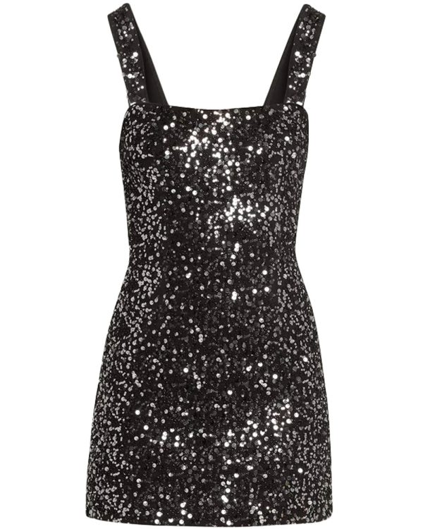 Black Sequin Benson Mini Dress For Discount