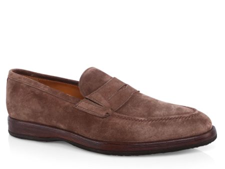 Suede Principe Penny Loafer in Light Orzo Fashion