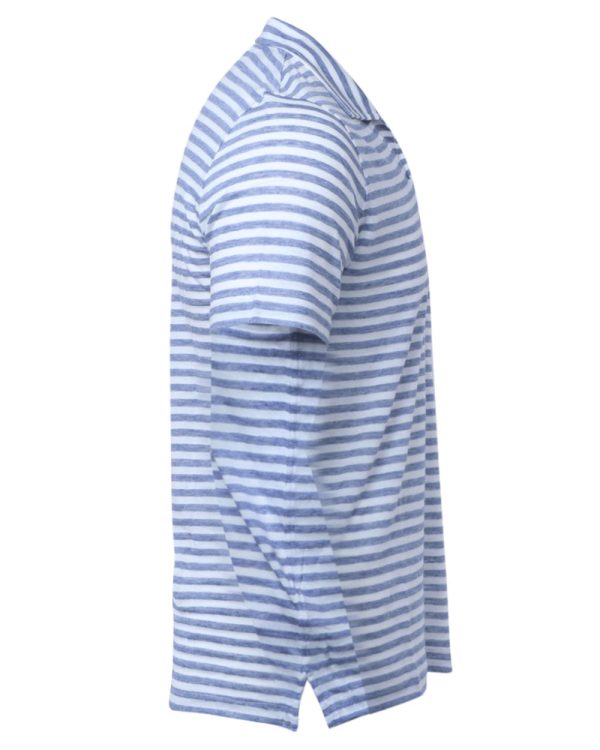 Blue and White Capri Stripe Polo Discount