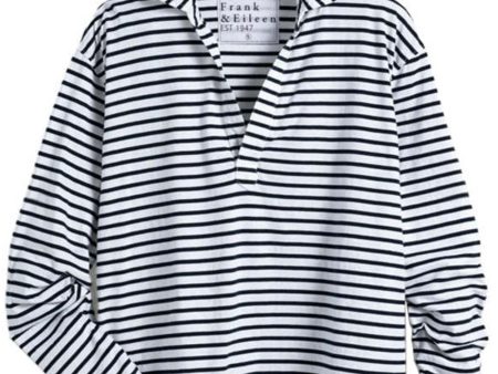 White and British Royal Navy Stripe Patrick Popover Henley For Sale