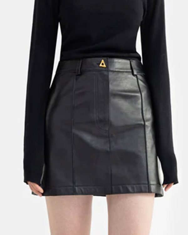 Black Rudens Leather Mini Skirt Online