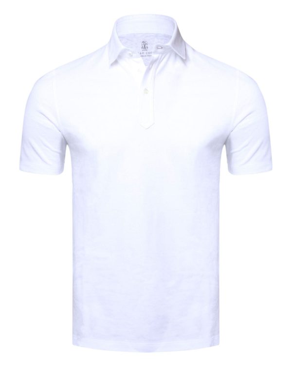 White Jersey Polo For Discount