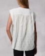 White Embroidered Gabby Top Cheap