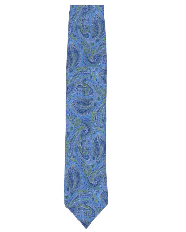 Blue Large Paisley Silk Tie Hot on Sale