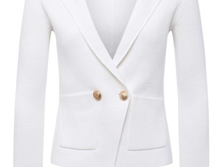 White Sofia Knit Blazer Cheap