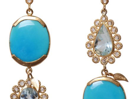 Turquoise Diamond Earrings Hot on Sale