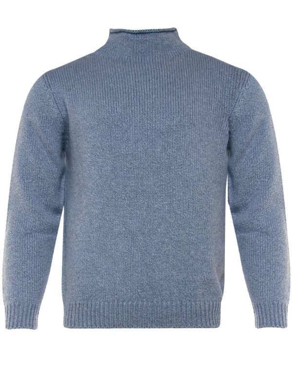 Blue Mockneck Sweater on Sale