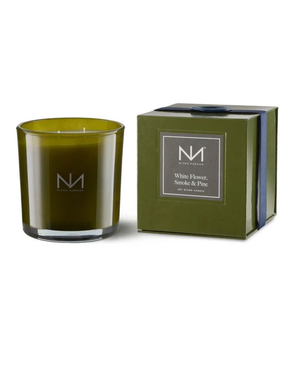 White Flower, Smoke & Pine Candle Discount