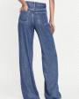 Super Drape Drawstring Wide Leg Jean in Ghost For Sale