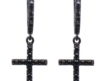 Black Diamond Cross Earrings Fashion