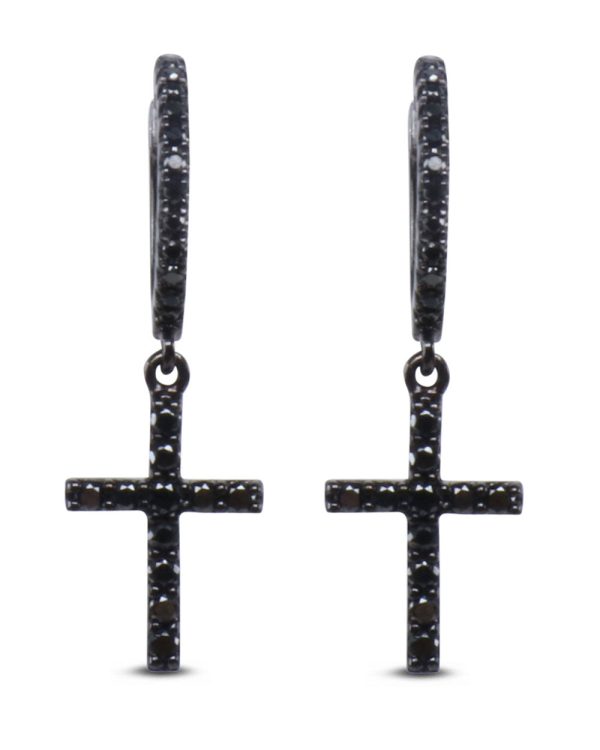 Black Diamond Cross Earrings Fashion