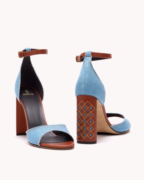 Valentina Luc Heel in Denim Hot on Sale