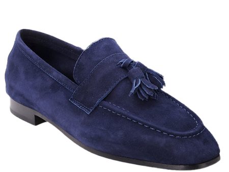 Trevi Tassel Loafer in Blue Ink Online now