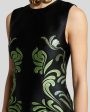 Black Jacquard Sleeveless Midi Dress For Cheap