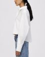 White Crop Renata Button Down Shirt Online Sale