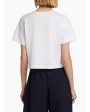 White Julia Cotton Cropped Tee For Cheap