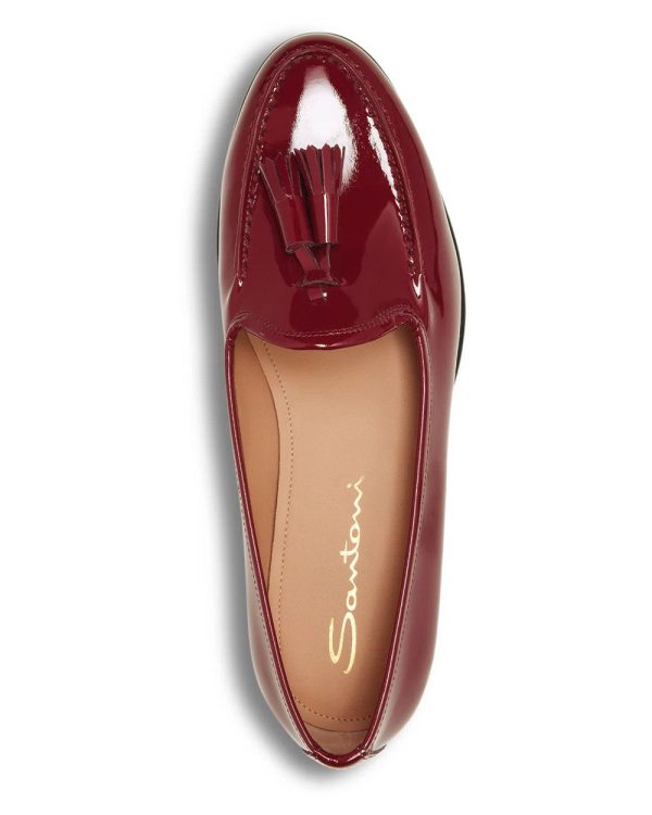 Andrea Leather Tassel Loafer in Red Hot on Sale