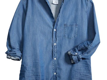 Vintage Stonewash Indigo Denim Eileen Button Up Shirt Hot on Sale