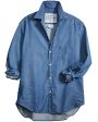 Vintage Stonewash Indigo Denim Eileen Button Up Shirt Hot on Sale