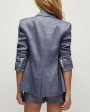 Blue Melange Linen Miller Dickey Jacket Hot on Sale