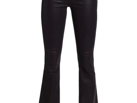 Black Selma High Rise Coated Baby Boot-Cut Jeans Sale