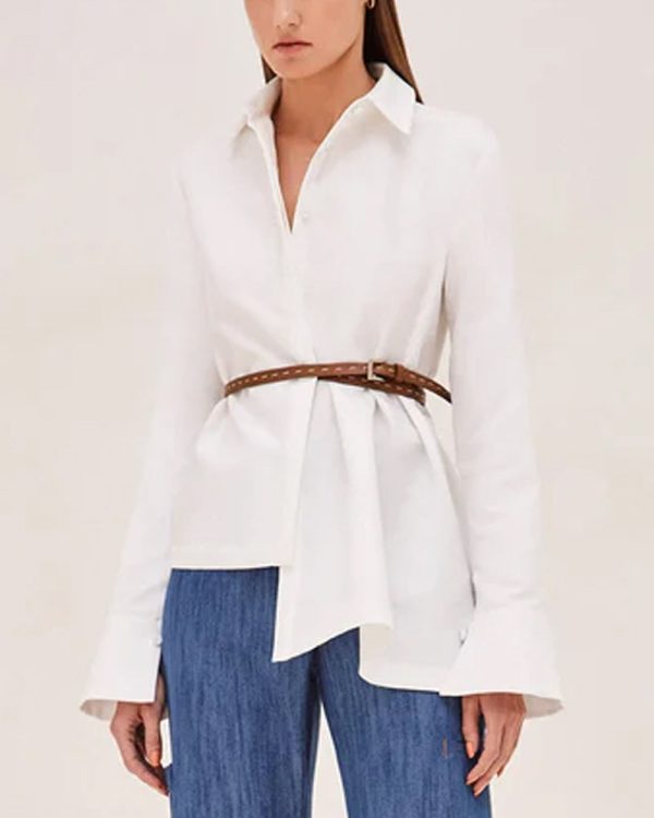 White Burke Top For Discount