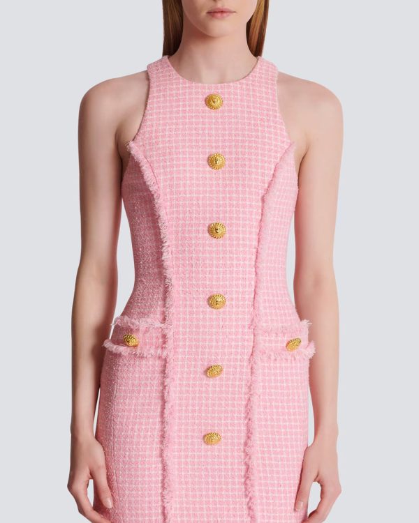 Blanc and Rose Tweed Vichy Mini Dress Online Hot Sale