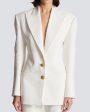 Blanc Crepe Fitted Jacket Online Sale