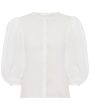 White Balloon Sleeve Blouse Discount