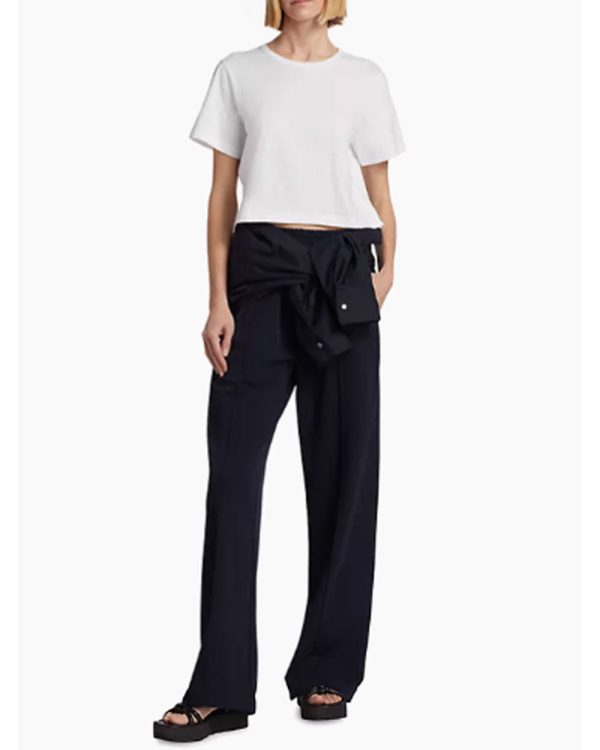 White Julia Cotton Cropped Tee For Cheap