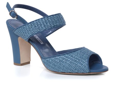 Khiko Raffia 90 Sandal in Dark Blue Online Hot Sale