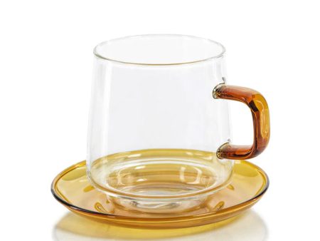 Baglioni Glass Tea and Coffee Cup with Amber Online now