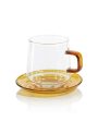 Baglioni Glass Tea and Coffee Cup with Amber Online now