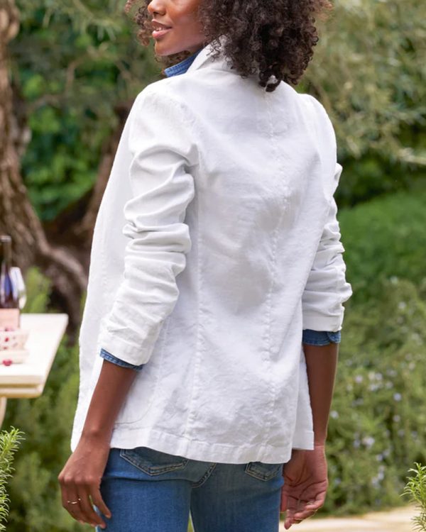 White Linen Dublin Tailored Blazer Cheap