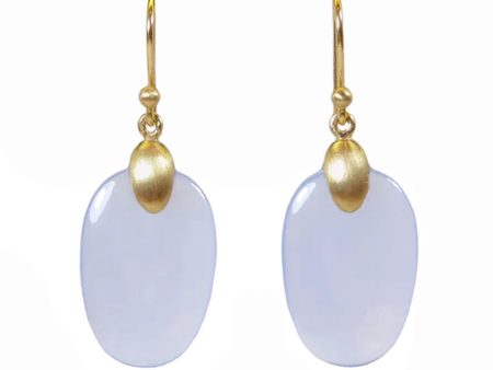 Blue Chalcedony Small Chip Earrings Online Sale