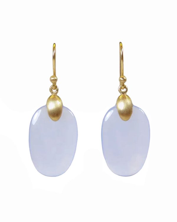 Blue Chalcedony Small Chip Earrings Online Sale