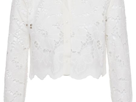 White Seychelle Crop Button Down Shirt Cheap