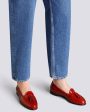 Andrea Leather Tassel Loafer in Red Hot on Sale