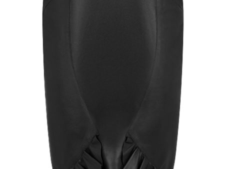 Black Leather Guanteria Asymmetric Skirt Fashion