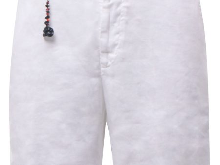 White Lined Bermuda Shorts Supply