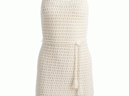 Tomoko Waist Tie Dress in Vanilla Online now