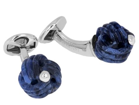 Sterling Silver and Sodalite Knot Cufflinks Online Hot Sale