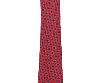 Bright Red Medallion Tie Hot on Sale