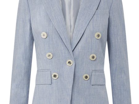 Blue Oasis Metallic Pinstripe Gaya Jacket Discount