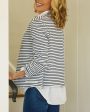 White and British Royal Navy Stripe Mini Belfast Crop Peacoat Cheap